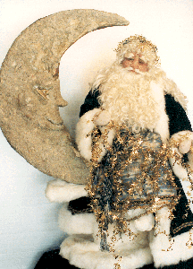Santa on the Moon - Sculpted by Judith Klawitter